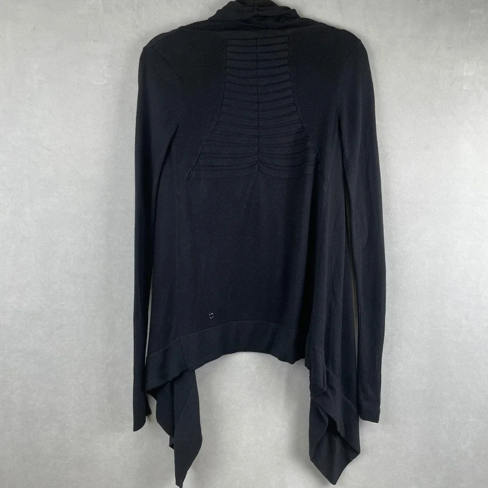Lululemon Live Healthy‎ Wrap Draped Open Front Cashmere Cardigan Ruched Back XS